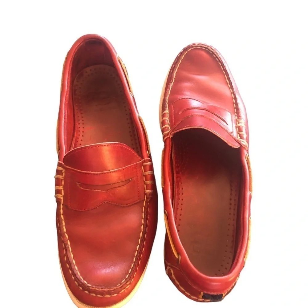 Allen Edmonds Kirkwood Maritime Leather Boat Shoe Sz. 10D Dark Red Slip On 10194